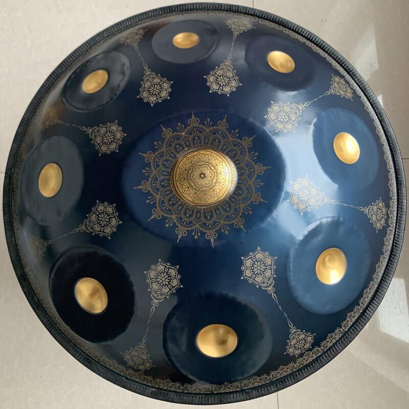 Royal Garden F3 Dorian personnalisé fait à la main 22 pouces 9 notes en acier inoxydable/acier nitrure motif mandala tambour handpan