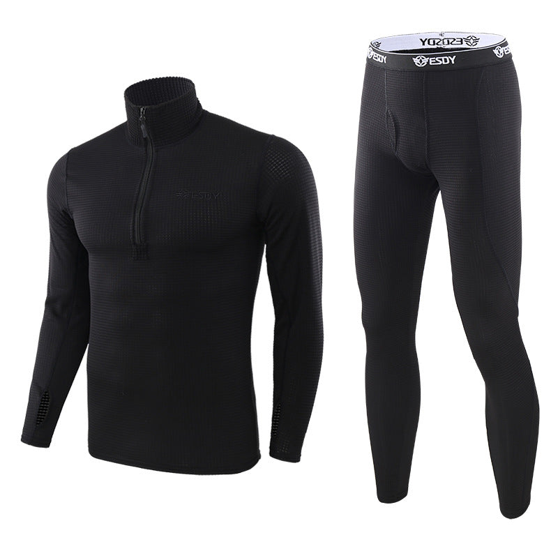Ensemble de sous-vêtements de sport tactiques en polaire chaude pour hommes Lighteme