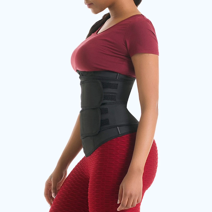 Ceinture de taille Lighteme Premium - Sangles Velcro à double compression et fermeture éclair de soutien !