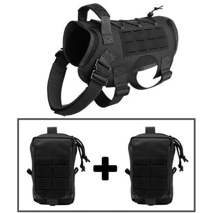 Harnais tactique en nylon pour chien Lighteme - Harnais de dressage pour chien très résistant - Sans traction - Liquidation