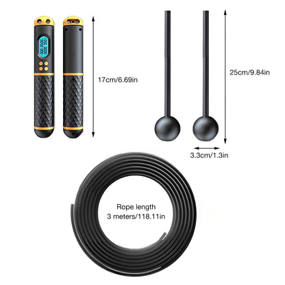 Lighteme Springseil in Form eines Springseils – verstellbares digitales Zählseil und Vibrationserinnerung für Fitness, Training, Workout, Fitnessstudio