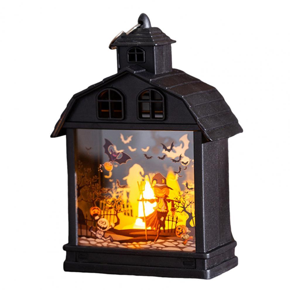Lanterne d'Halloween vintage Lighteme avec bougie sans flamme - Lot de 4