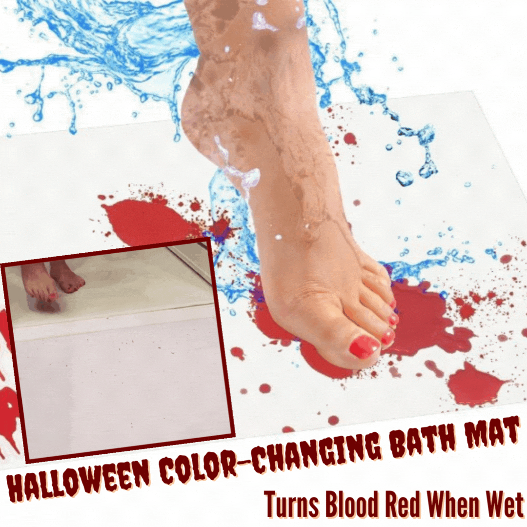 Tapis de bain Lighteme Halloween Bloody Change de couleur | Devient rouge sang lorsqu'il est mouillé