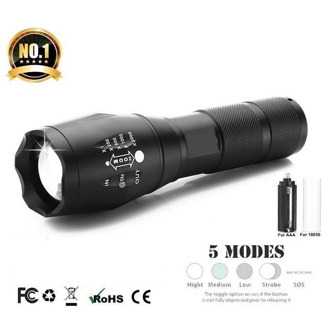 Lighteme Taktische LED-Taschenlampe 3800 Lumen 5-Modus Wasserdicht Beschichtung