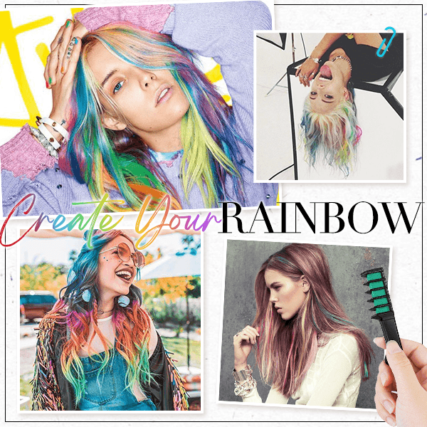 Lighteme Temporärer Haarfärbekreidekamm | Set mit 10 Farben