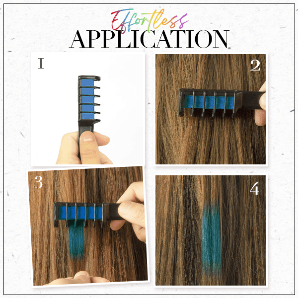 Lighteme Temporärer Haarfärbekreidekamm | Set mit 10 Farben