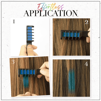 Lighteme Temporärer Haarfärbekreidekamm | Set mit 10 Farben