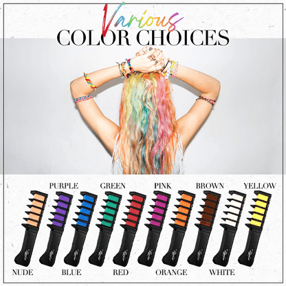 Lighteme Temporärer Haarfärbekreidekamm | Set mit 10 Farben