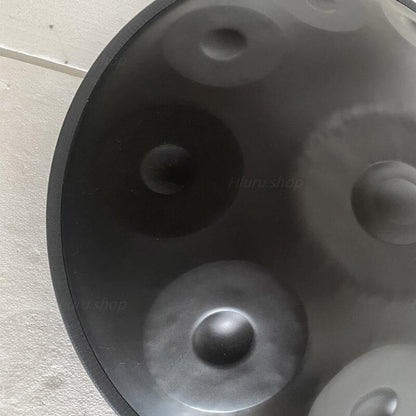 MiSoundofNature individuelle Handpan 22 Zoll 10/10+2 Noten F3 niedrige Pygmäen-Skala aus Edelstahl/nitriertem Stahl Hang Drum