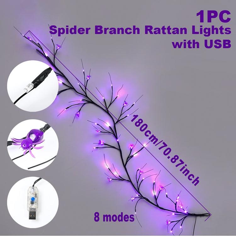 Guirlande lumineuse Halloween en forme d'araignée violette Lighteme
