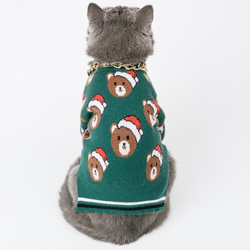 Lighteme Weihnachtspullover mit Bärenmuster (Katze/Hund) (7 Größen)
