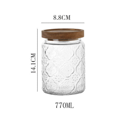 Bocal de rangement en verre gaufré Lighteme Begonia