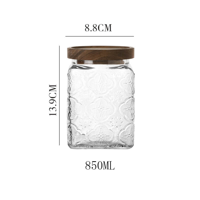 Bocal de rangement en verre gaufré Lighteme Begonia