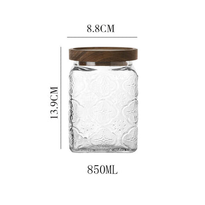 Bocal de rangement en verre gaufré Lighteme Begonia