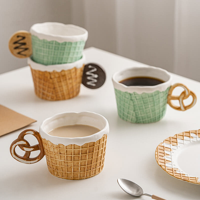 Lighteme Biscuit Ceramic Cup and Saucer