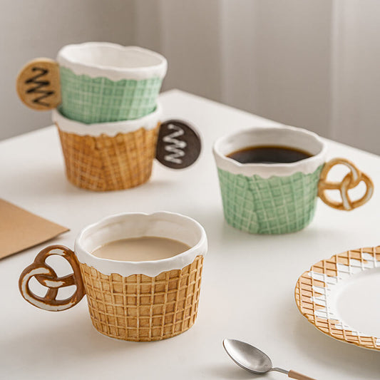 Lighteme Biscuit Keramiktasse und Untertasse
