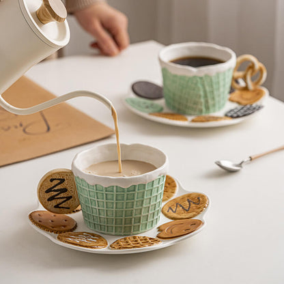Lighteme Biscuit Ceramic Cup and Saucer