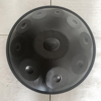 MiSoundofNature Custom Handpan Drum 22 Inch 10/11 Notes F3/F#3 Akepygnox Scale Stainless Steel/Nitrided Steel Percussion Instrument