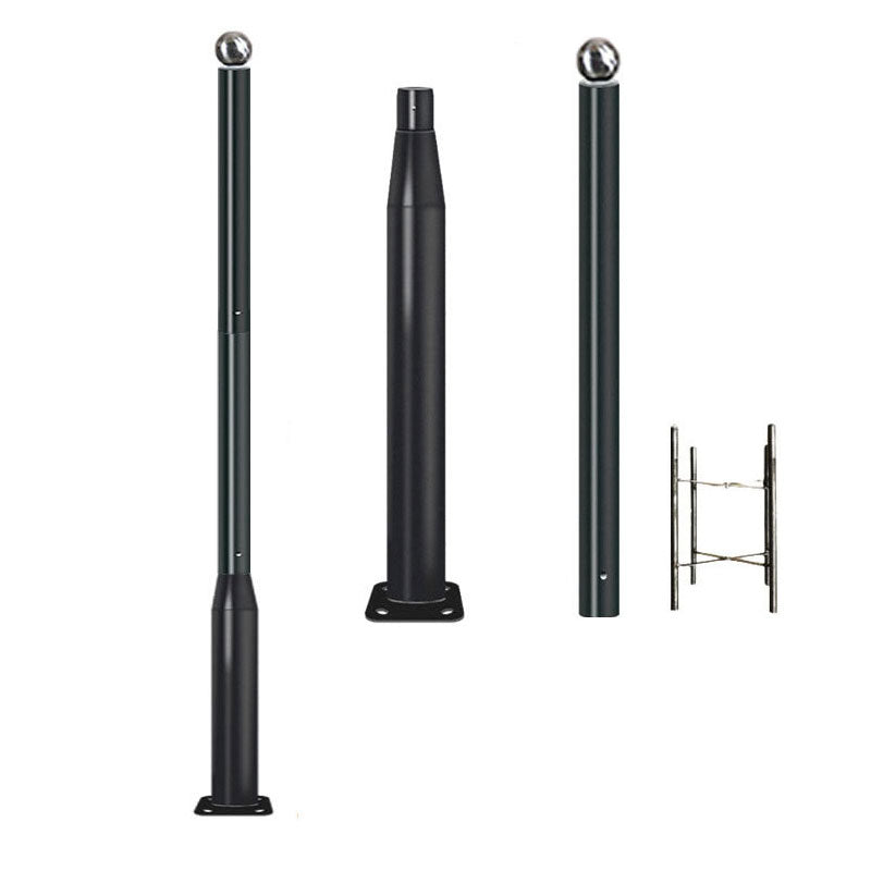 Lampadaire Lighteme de 6 m (20 pi) de qualité commerciale pour rue, stationnement et drapeau, aluminium + cage, paquet de 1