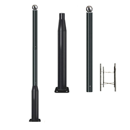 Lampadaire Lighteme de 6 m (20 pi) de qualité commerciale pour rue, stationnement et drapeau, aluminium + cage, paquet de 1