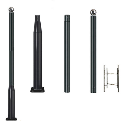 Lampadaire Lighteme de 6 m (20 pi) de qualité commerciale pour rue, stationnement et drapeau, aluminium + cage, paquet de 1