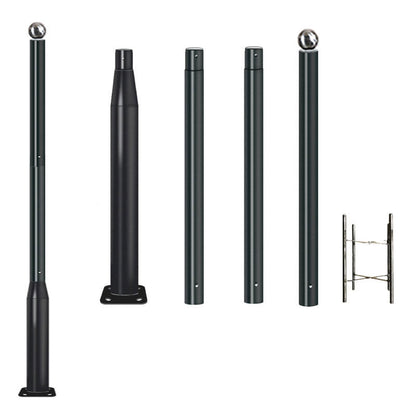 Lampadaire Lighteme de 6 m (20 pi) de qualité commerciale pour rue, stationnement et drapeau, aluminium + cage, paquet de 1