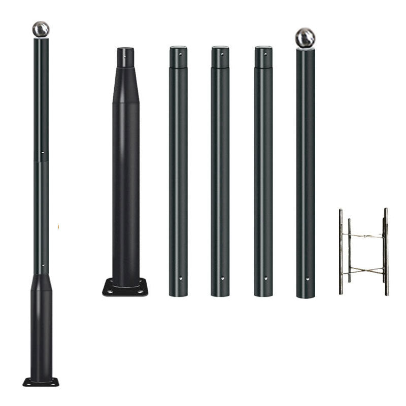 Lampadaire Lighteme de 6 m (20 pi) de qualité commerciale pour rue, stationnement et drapeau, aluminium + cage, paquet de 1