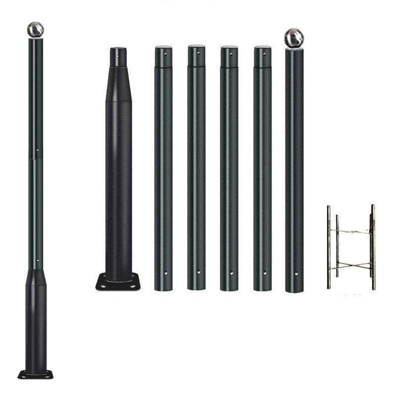 Lampadaire Lighteme de 6 m (20 pi) de qualité commerciale pour rue, stationnement et drapeau, aluminium + cage, paquet de 1