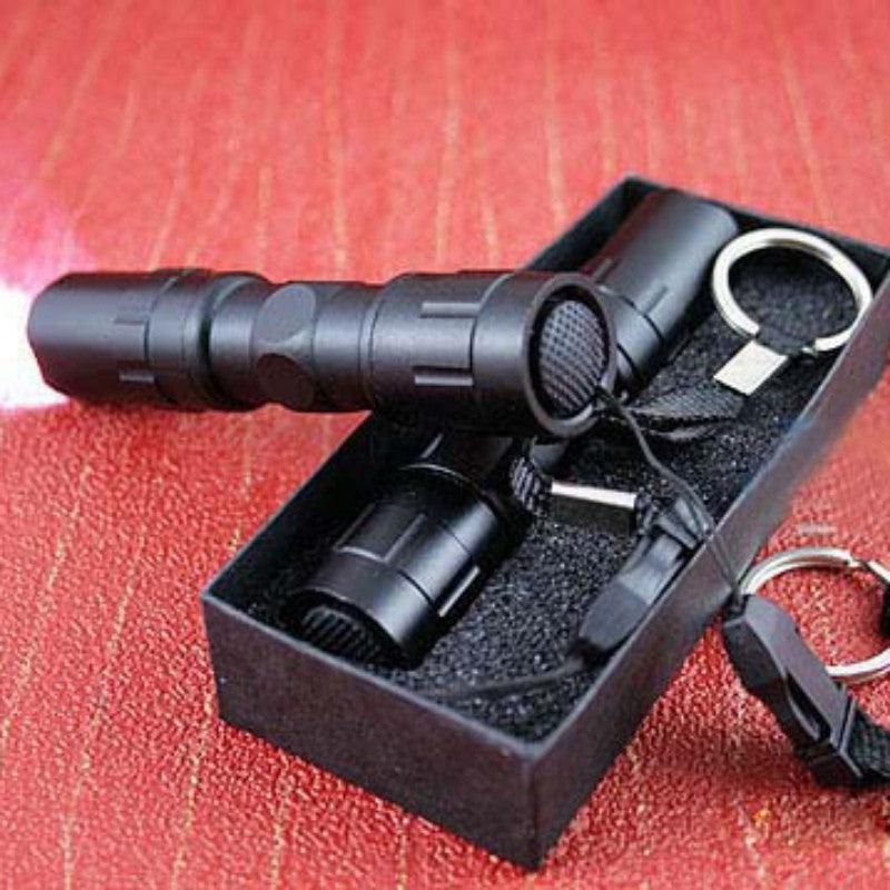 Lighteme Schwarze Mini-LED-Taschenlampe als Schlüsselanhänger, wasserdicht