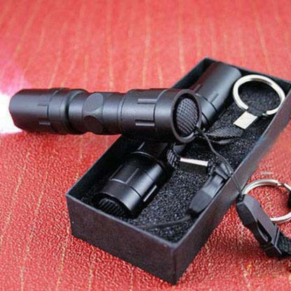 Lighteme Schwarze Mini-LED-Taschenlampe als Schlüsselanhänger, wasserdicht