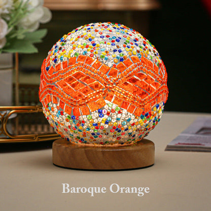 Lampe de table rechargeable en verre de style bohème Lighteme