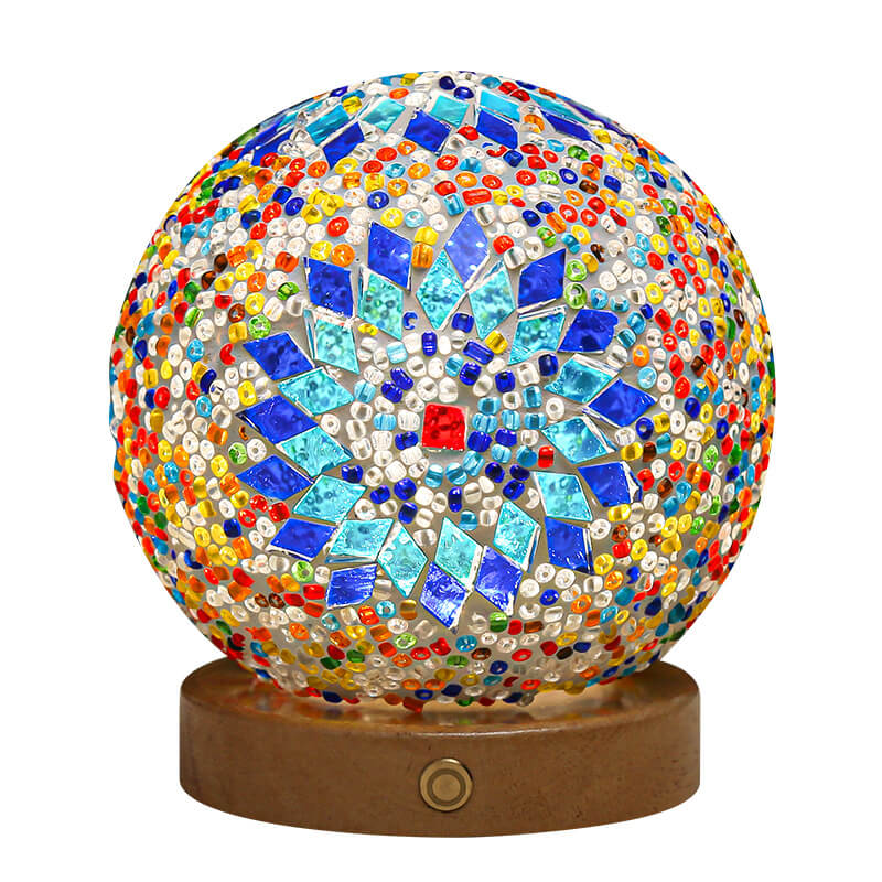 Lampe de table rechargeable en verre de style bohème Lighteme