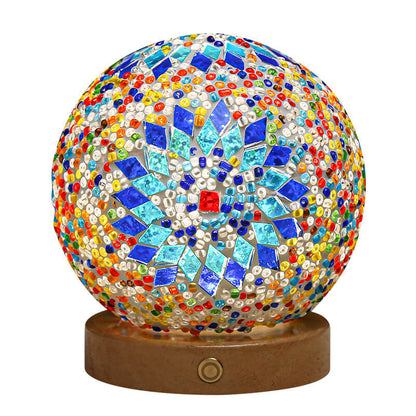 Lampe de table rechargeable en verre de style bohème Lighteme