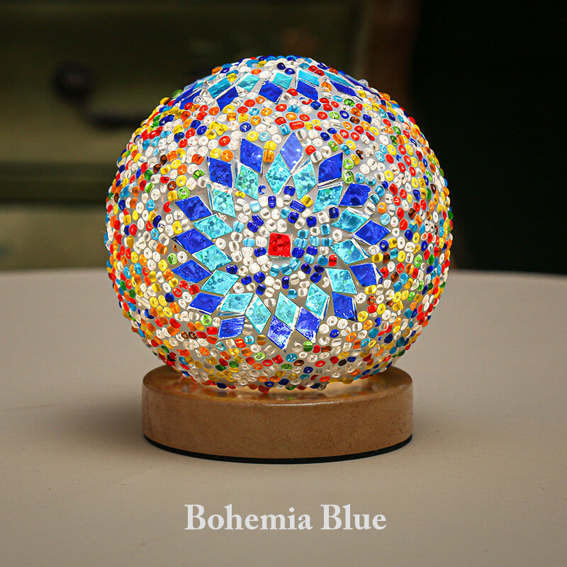 Lampe de table rechargeable en verre de style bohème Lighteme
