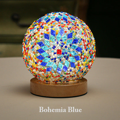 Lampe de table rechargeable en verre de style bohème Lighteme