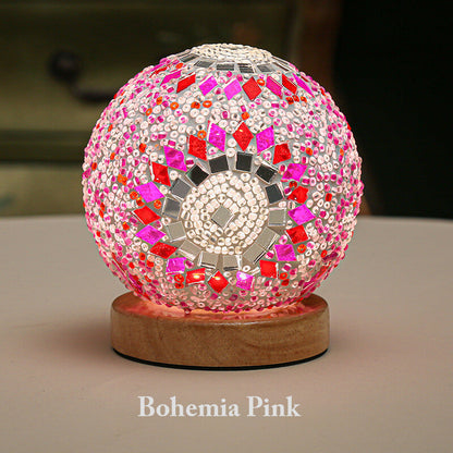 Lampe de table rechargeable en verre de style bohème Lighteme