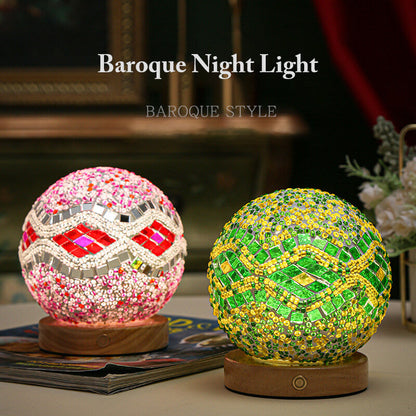 Lampe de table rechargeable en verre de style bohème Lighteme