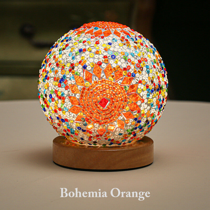 Lampe de table rechargeable en verre de style bohème Lighteme
