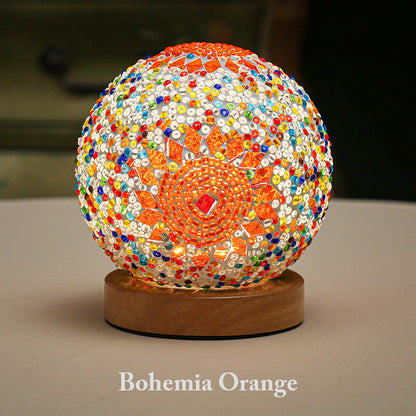 Lampe de table rechargeable en verre de style bohème Lighteme