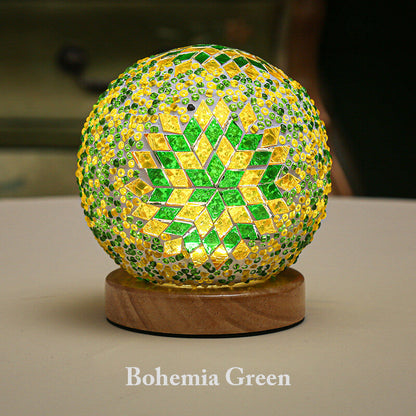 Lampe de table rechargeable en verre de style bohème Lighteme