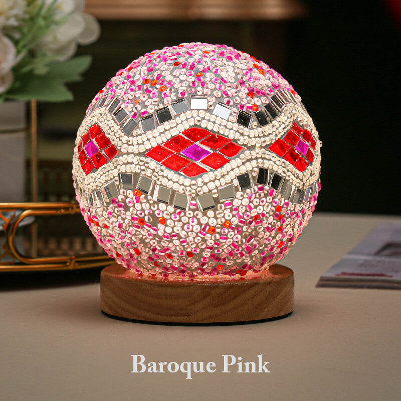 Lampe de table rechargeable en verre de style bohème Lighteme
