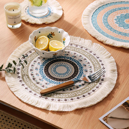 Lighteme Boho-Tischsets mit Quaste