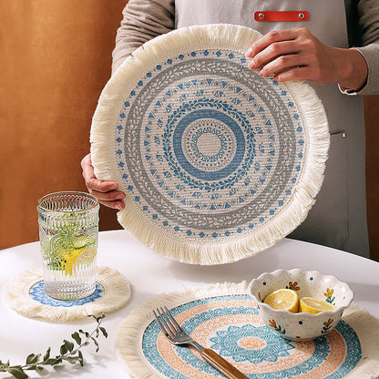 Lighteme Boho-Tischsets mit Quaste