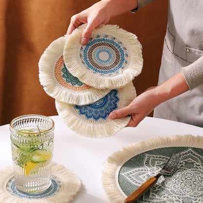 Lighteme Boho-Tischsets mit Quaste