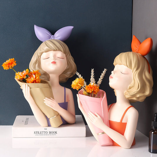 Bouquet de fleurs Lighteme Bow Girl en résine décorative