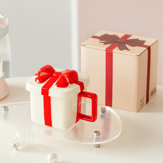 Lighteme Keramiktasse mit Schleife und Knoten in Geschenkbox