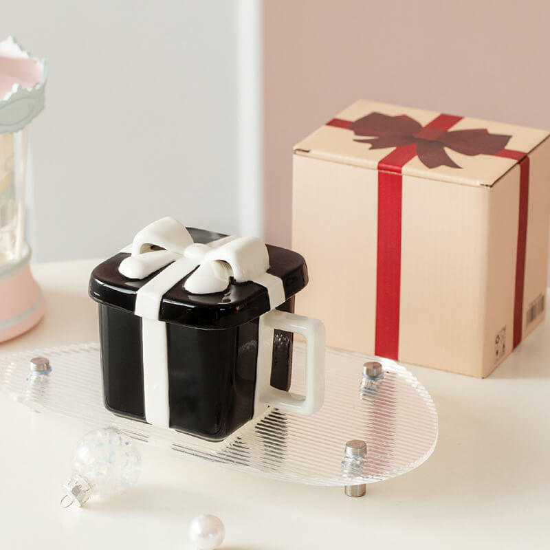 Lighteme Bow Knot Gift Box Ceramic Mug