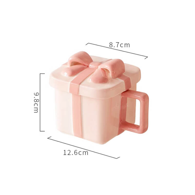 Lighteme Bow Knot Gift Box Ceramic Mug