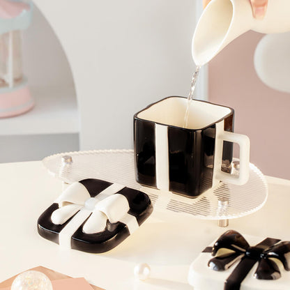 Lighteme Bow Knot Gift Box Ceramic Mug