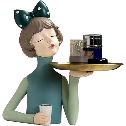 Décoration de rangement en résine Lighteme Bowknot Coffee Girl 